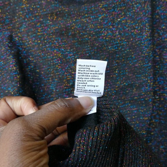 NWT Nine West Multi Sparkle Metallic Sweater - Picture 7 of 9